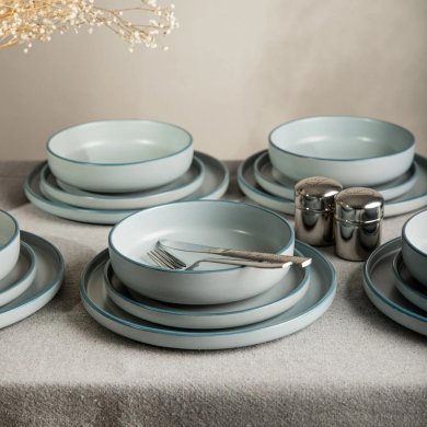 Набор тарелок Homla MAVI 18 шт Голубой 241795 фото - 5