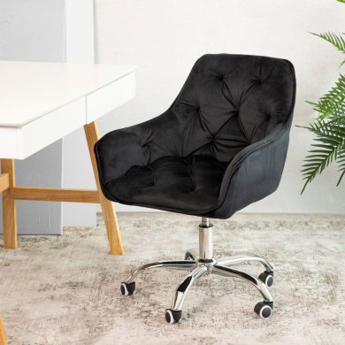 Офісне крісло Homla FLOSSI Welur Чорний 218109 фото - 7