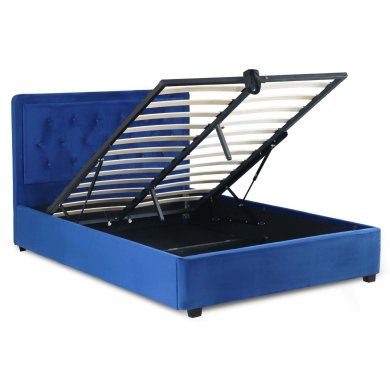Ліжко Mebel Elit CROS Welur 160x200 см Синій ME.CROS/160/GR/V/LOZZPOJ фото - 3