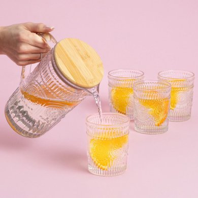 Набір графин і 4 склянки Homla 1 л Прозорий 239065 фото - 4