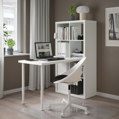 IKEA Стеллаж с столом KALLAX/LINNMON Белый (ИКЕА КАЛЛАКС/ЛИННМОН) 29481701 фото - 2