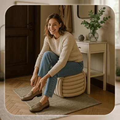 Пуф Mebel Elit MAGMA Welur Кремовый ME.MAGMA/KR/V/PUF фото - 7