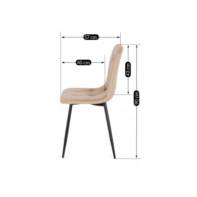 Обеденный стул Mebel Elit ROBIN Welur Бежевый ME.ROBIN/BZ/V/K фото - 11