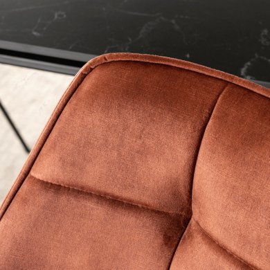 Обідній стілець поворотний Mebel Elit LUNA Welur Рудий ME.LUNA/RD/V/K фото - 8