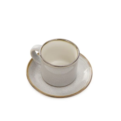 Чашка з блюдцем Homla LARISA 80 мл | Кремовий - 2 Чашка з блюдцем Homla LARISA 80 мл | Кремовий 218395 фото - 2