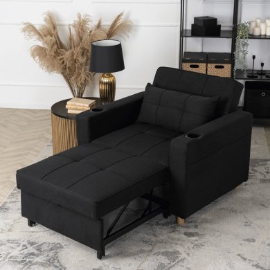 Крісло м'яке розкладне Mebel Elit SOLOR Чорний ME.SOLOR/CZ/T/FW фото - 14