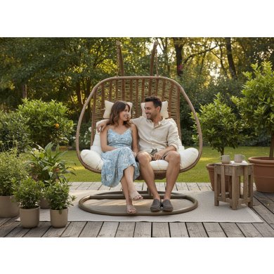 Підвісне крісло-кокон Garden Line SURI Коричневий FAT9996 фото - 5