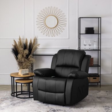 Кресло мягкое раскладное массажное с реклайнером Mebel Elit BONO Черный ME.BONO/CZ/E/FW фото - 11