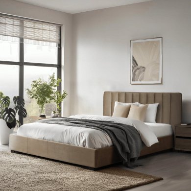Ліжко Mebel Elit MARI Welur 140x200 см Бежевий ME.MARI/140/BZ/V/LOZZPOJ
