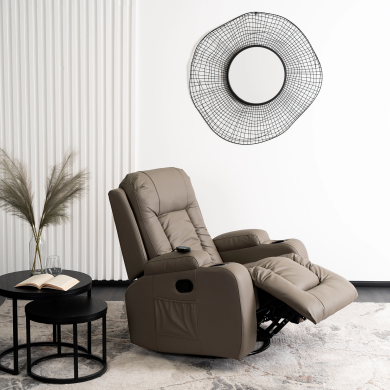 Кресло мягкое раскладное массажное с реклайнером Mebel Elit BOX Серый ME.BOX/P/E/FW фото - 10