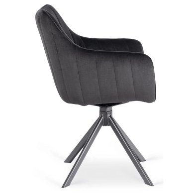 Обідній стілець поворотний Mebel Elit MUMBAI Welur Чорний ME.MUMBAI/CZ/V/K фото - 3