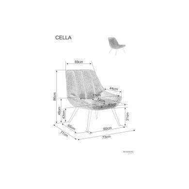 Крісло м'яке Signal CELLA BREGO Сірий CELLABRCCSZ фото - 7