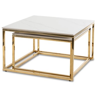 Комплект журнальных столов Mebel Elit TENOR Marmur Белый ME.TENOR/B/PL/ZL/L фото - 4