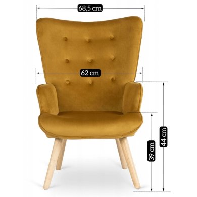 Кресло мягкое с подставкой Mebel Elit LOZANO Welur Горчичный ME.LOZANO/CU/DK/V/FW фото - 16
