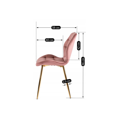 Обідній стілець Mebel Elit LUCKY Welur Розовий ME.LUCKY/R/ZL/V/K фото - 10