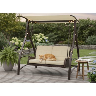 Садова гойдалка Garden Line 166x130x170 см Бежевий KRE3132 фото - 6