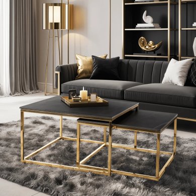 Комплект журнальных столов Mebel Elit TENOR Marmur Черный ME.TENOR/CZCER/ZL/L фото - 7