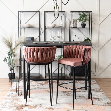 Барний стілець Mebel Elit FLORES Welur Рожевий - 6 Барний стілець Mebel Elit FLORES Welur Рожевий ME.FLORES/R/CZ/V/H фото - 6