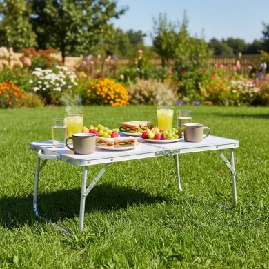 Складной туристический стол Garden Line 60 см Белый OXE3217 фото - 3