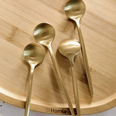 Набір десертних ложок Homla NOIA 4 шт Золотий 228052 фото - 5