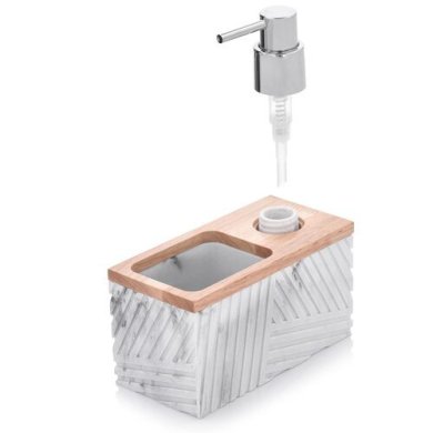 Дозатор жидкости для мытья посуды Duka MODERN 160 мл | Белый / Серый / Дерево 2220439 фото - 2