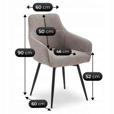 Обідній стілець поворотний Mebel Elit LARISA Капучино ME.LARISA/CAP/CZ/T/K фото - 7