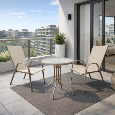 Комплект садовой мебели Kontrast BERGAMO ROUND Бежевый Meb000106 фото - 6