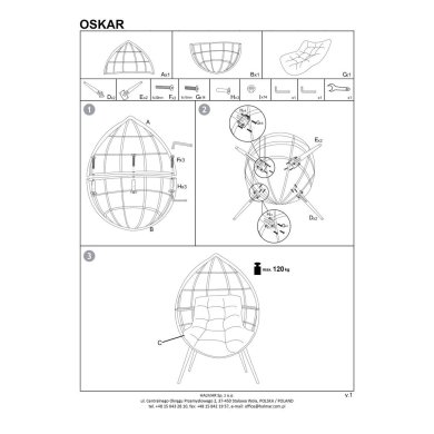 Садовое кресло Halmar OSKAR Бежевый V-CH-OSKAR-FOT фото - 4