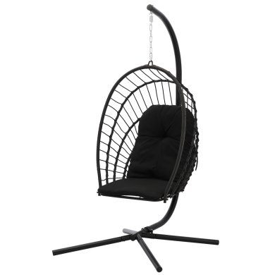 Підвісне крісло-кокон зі складаним кошиком Garden Line ERIS Чорний - 3 Підвісне крісло-кокон зі складаним кошиком Garden Line ERIS Чорний FAT0916 фото - 3