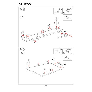 Розкладний обідній стіл Signal CALIPSO Білий CALIPSOBMSZ110IN фото - 3