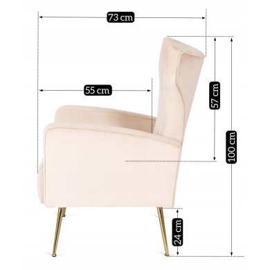 Кресло мягкое Mebel Elit DIANA Welur Бежевый ME.DIANA/BZ/ZL/V/FW фото - 14