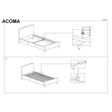 Кровать Signal Acoma | 90х200 / Серый / Дуб ACOMA90SZD фото - 2