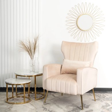 Кресло мягкое Mebel Elit DIANA Welur Бежевый ME.DIANA/BZ/ZL/V/FW фото - 7