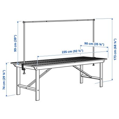 Садовий стіл з штангой BONDHOLMEN/HELGEO Білий - 4 IKEA Садовий стіл з штангой BONDHOLMEN/HELGEO Білий (ИКЕА БОНДХОЛЬМЕН/ХЕЛЬГЕО) 39545335 фото - 4