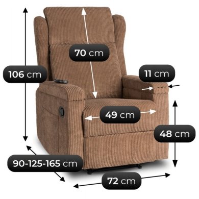 Кресло мягкое раскладное массажное с реклайнером Mebel Elit SEBASTIAN Velvet Коричневый ME.SEBASTIAN/BR/SZTR/FW фото - 14