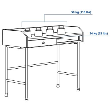 IKEA Письмовий стіл HAUGA Білий (ИКЕА ХАУГА) 90477677 фото - 10