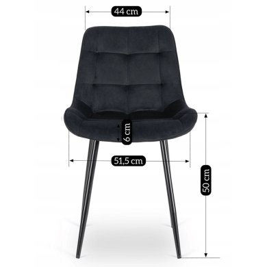 Обеденный стул Mebel Elit CHRIS Welur Черный ME.CHRIS/CZ/CZ/V/K фото - 9