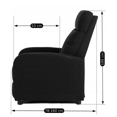 Кресло мягкое раскладное с реклайнером Mebel Elit DANNY Черный - 15 Кресло мягкое раскладное с реклайнером Mebel Elit DANNY Черный ME.DANNY2/CZ/T/FW фото - 15