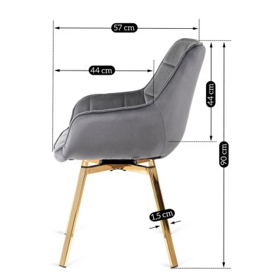 Обідній стілець поворотний Mebel Elit MIA Сірий - 14 Обідній стілець поворотний Mebel Elit MIA Сірий ME.MIA/P/ZL/V/K фото - 14