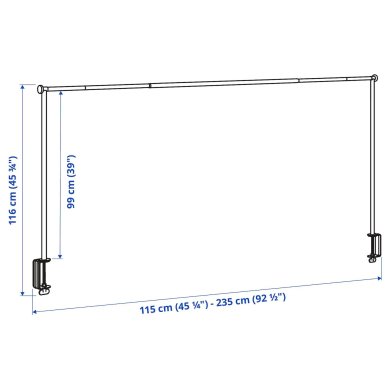 Штанга для стола HELGEO 115-235 см Черный - 5 IKEA Штанга для стола HELGEO 115-235 см Черный (ИКЕА ХЕЛЬГЕО) 50562050 фото - 5