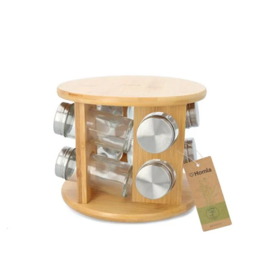 Набор для специй Homla BAMBOU 15x19 см | Прозрачный / Дерево 163014 фото - 3