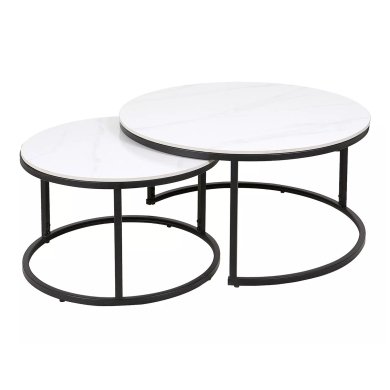 Комплект журнальних столів Signal FERRANTE Ceramic Marmur 2 шт Білий FERRANTECBC фото - 4