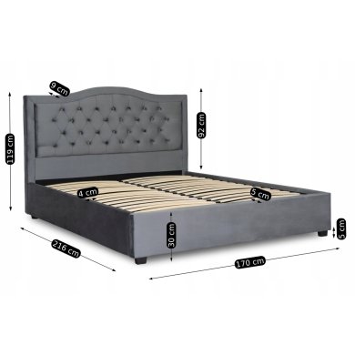 Ліжко Mebel Elit APOLLO Welur 160x200 см Сірий - 10 Ліжко Mebel Elit APOLLO Welur 160x200 см Сірий ME.APOLLO/160/CP/V/LOZ фото - 10