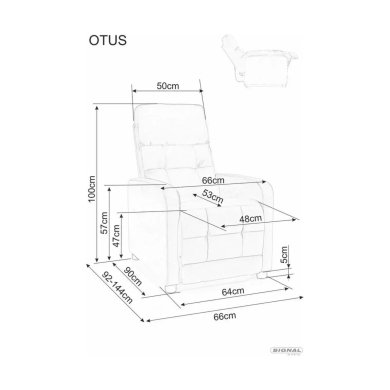 Крісло м'яке розкладне з реклайнером Signal OTUS II Brego Бежевий OTUSIIBRBE фото - 9