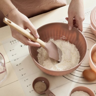 Лопатка силіконова Homla EASY BAKE | Рожевий / Дерево 164886 фото - 7