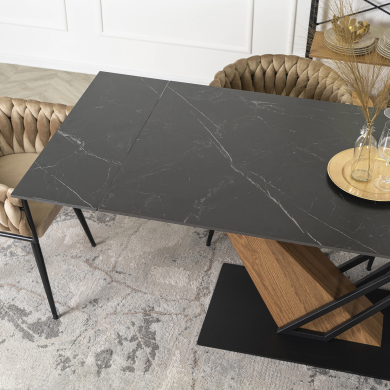 Розкладний обідній стіл Mebel Elit REX Marmur Чорний - 12 Розкладний обідній стіл Mebel Elit REX Marmur Чорний ME.REX/CZ/S фото - 12