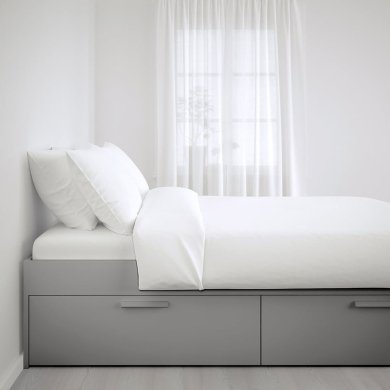 IKEA Каркас ліжка BRIMNES 140х200 см Сірий 70602795 фото - 3