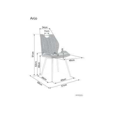 Обеденный стул Signal Arco Velvet Корица ARCOVCCY фото - 3
