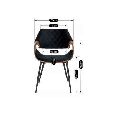 Обеденный стул Mebel Elit DAKOTA Welur Черный ME.DAKOTA/CZ/O/V/K фото - 12