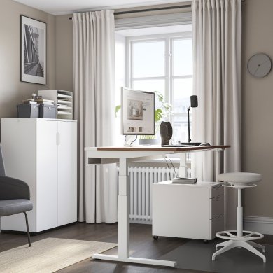 IKEA Письменный стол для работы сидя/стоя MITTZON Орех (ИКЕА МИЦОН) 29530344 фото - 7